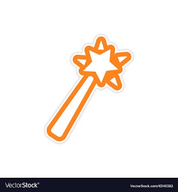 Sticker magic wand on a white background vector image