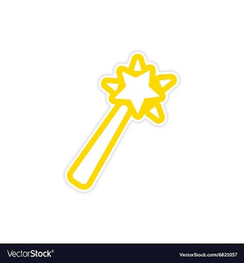 Sticker magic wand on a white background vector image