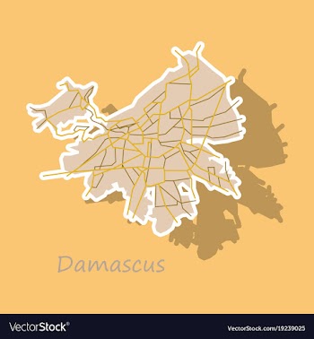 Sticker map design - damascus city vector image