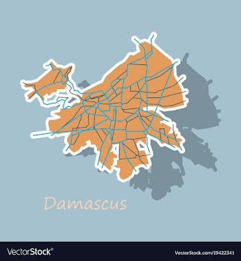 Sticker map design - damascus city vector image