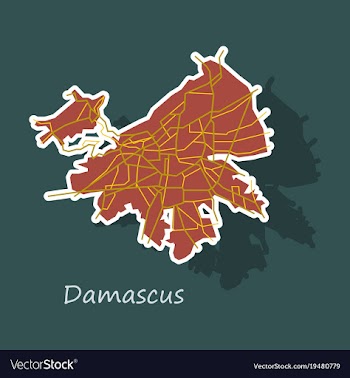 Sticker map design - damascus city vector image