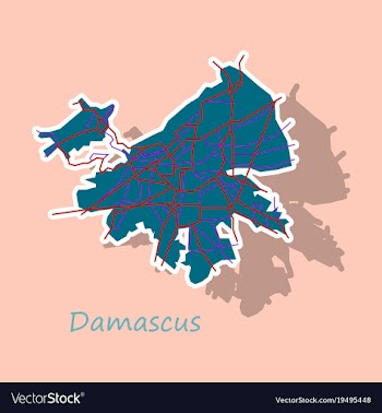 Sticker map design - damascus city vector image