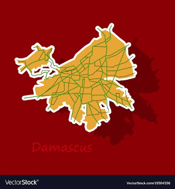 Sticker map design - damascus city vector image