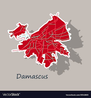 Sticker map design - damascus city vector image