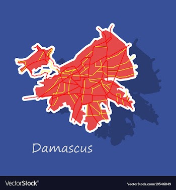 Sticker map design - damascus city vector image