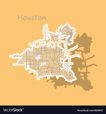 Sticker map houston city texas roads vector image