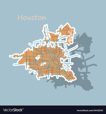 Sticker map houston city texas roads vector image