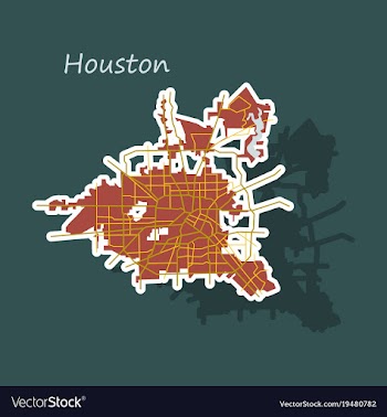 Sticker map houston city texas roads vector image