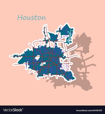 Sticker map houston city texas roads vector image