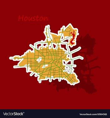 Sticker map houston city texas roads vector image