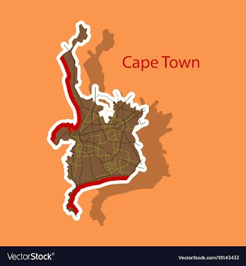Sticker map of capetown vector image