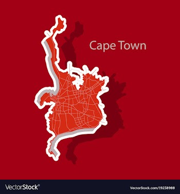Sticker map of capetown vector image