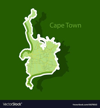 Sticker map of capetown vector image