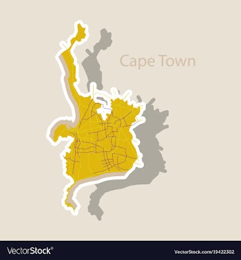Sticker map of capetown vector image