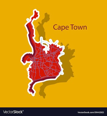 Sticker map of capetown vector image