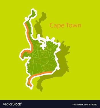 Sticker map of capetown vector image