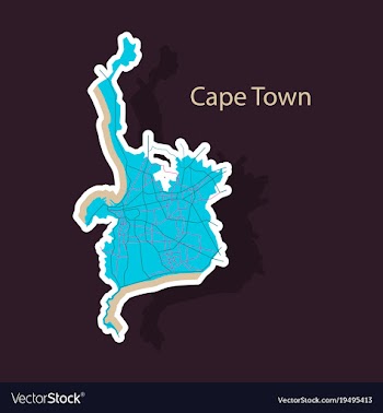 Sticker map of capetown vector image