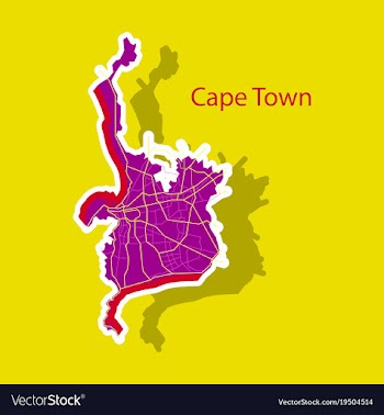 Sticker map of capetown vector image