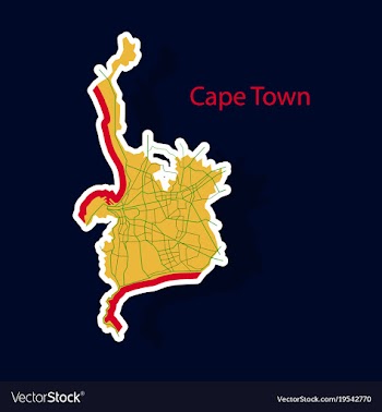 Sticker map of capetown vector image