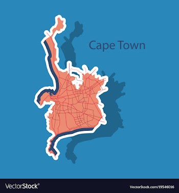 Sticker map of capetown vector image