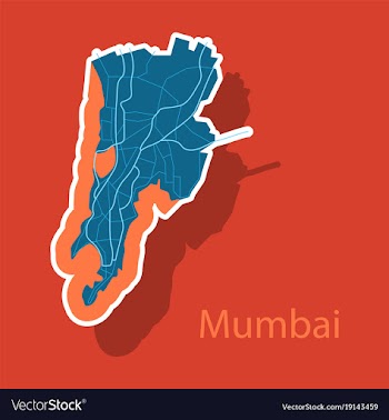 Sticker map of mumbai vector image