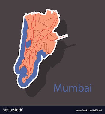 Sticker map of mumbai vector image