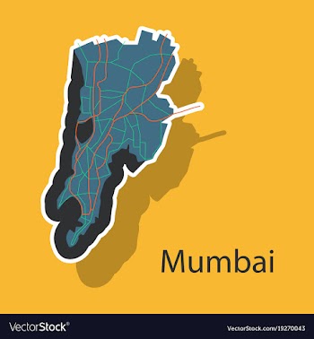 Sticker map of mumbai vector image