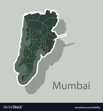 Sticker map of mumbai vector image