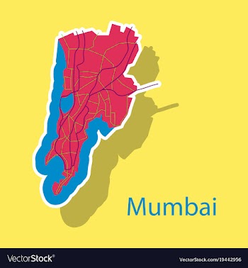 Sticker map of mumbai vector image