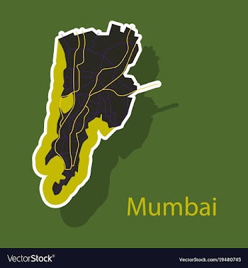 Sticker map of mumbai vector image