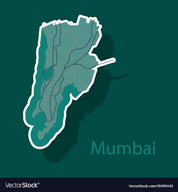 Sticker map of mumbai vector image