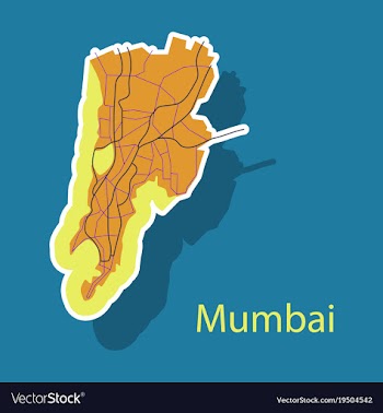 Sticker map of mumbai vector image