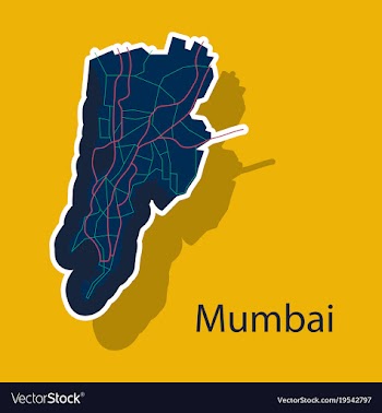 Sticker map of mumbai vector image