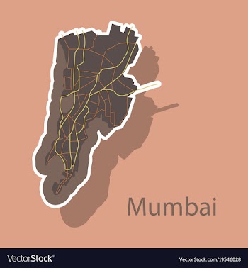 Sticker map of mumbai vector image