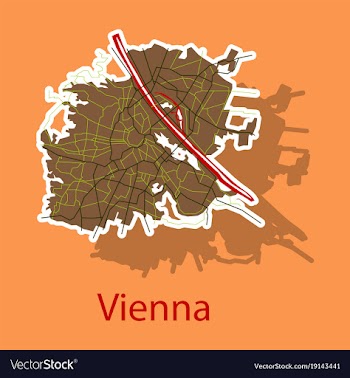 Sticker map of the city of vienna austria vector image