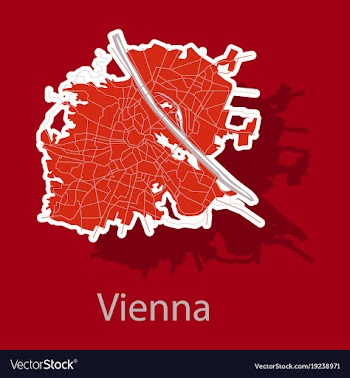 Sticker map of the city of vienna austria vector image