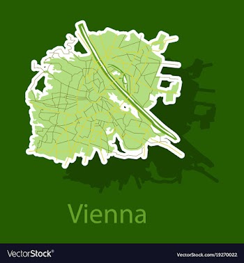 Sticker map of the city of vienna austria vector image