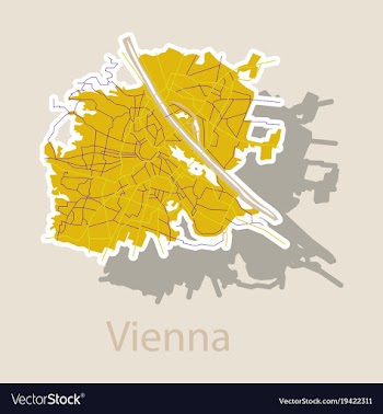 Sticker map of the city of vienna austria vector image