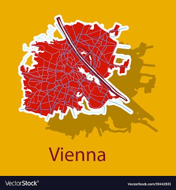 Sticker map of the city of vienna austria vector image