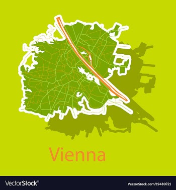 Sticker map of the city of vienna austria vector image