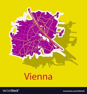 Sticker map of the city of vienna austria vector image
