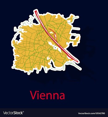 Sticker map of the city of vienna austria vector image