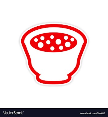 Sticker miso soup plate on a white background vector image