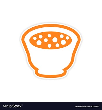Sticker miso soup plate on a white background vector image