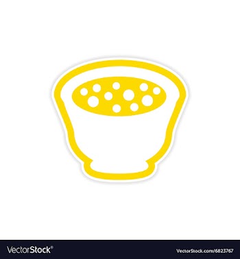 Sticker miso soup plate on a white background vector image