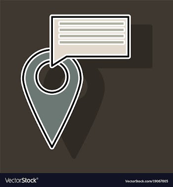 Sticker navigation geolocation icon in flat vector image