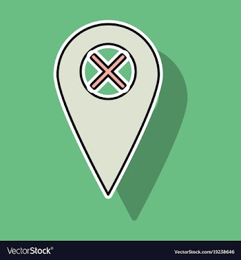 Sticker navigation geolocation icon in flat vector image