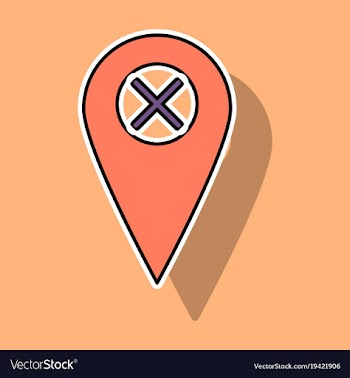 Sticker navigation geolocation icon in flat vector image