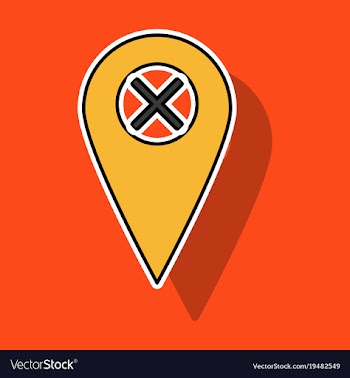 Sticker navigation geolocation icon in flat vector image