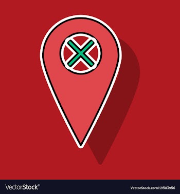 Sticker navigation geolocation icon in flat vector image